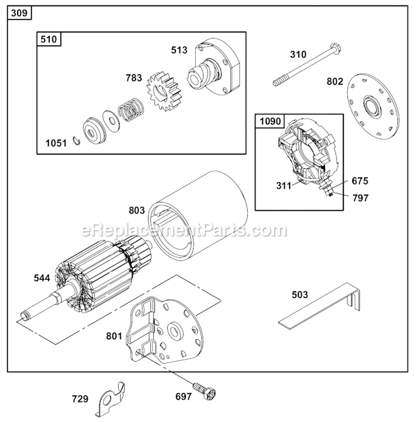 Page H Diagram and Parts List for 19C400SERIES  Briggs and Stratton Engine
